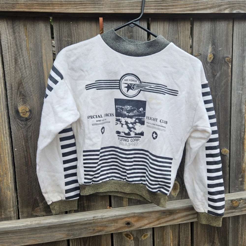 Vintage 80s/90s U.S.A AIR FORCE Fightclub Boys 8-10 Sweatshirt grunge gorpcore